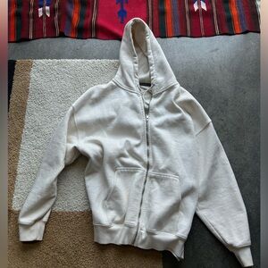 Brandy Melville oversized cream zip up jacket